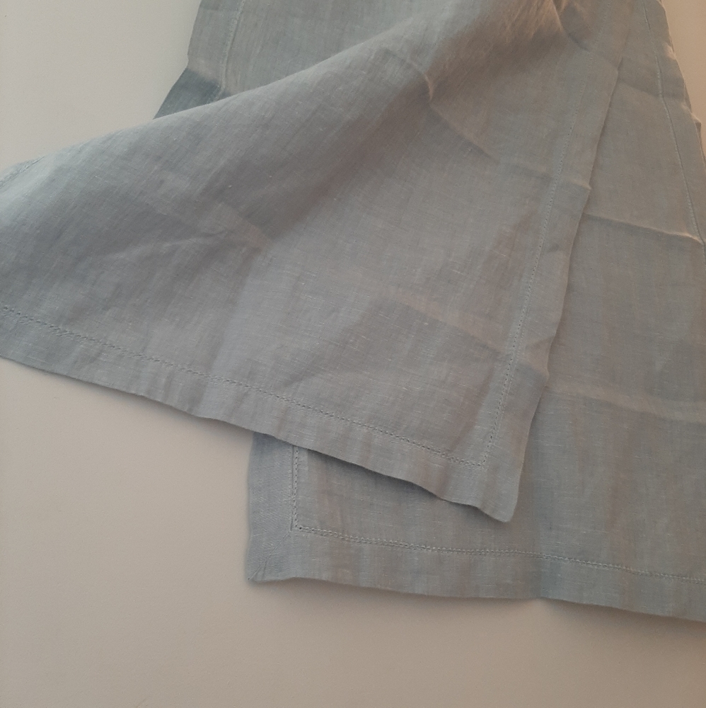 Pure Luxury Linen 100% Belgian Linen Table Runner 16" x 96" Seafoam Blue